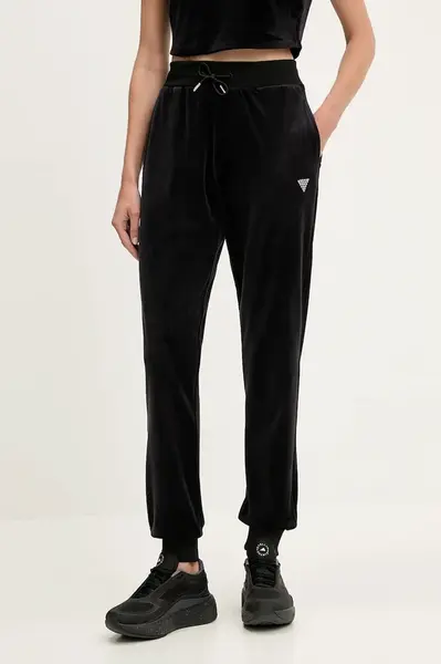 Velúrové tepláky Guess COUTURE