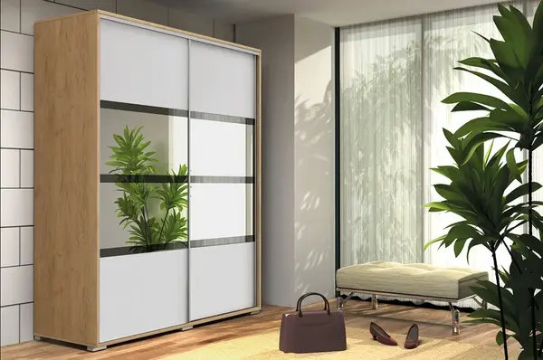 Šatní skříň Ska A9 XL Barva korpusu: Dub - Craft zlatý, Rozměry: 230 cm, Dveře: Bílé