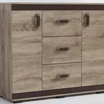 Komoda P13 120cm Barva korpusu: Trufla, Lišta: Bílá, Barva dvířek: Lancelot