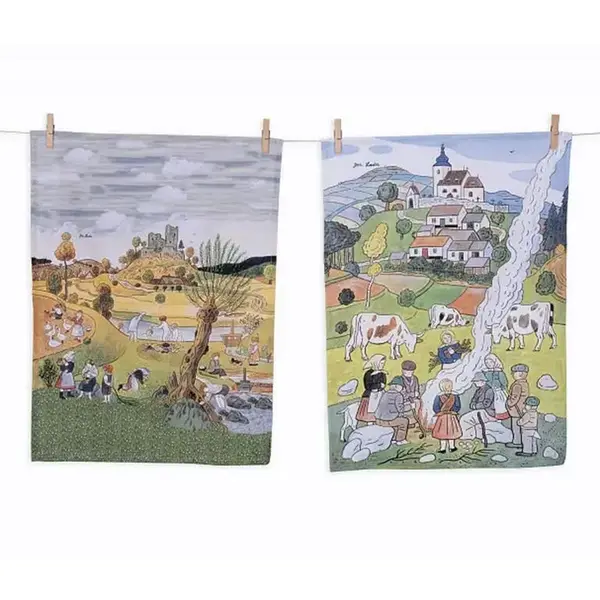 Bavlněné utěrky Matějovský LADA Dětské hry v Létě &amp;amp;amp; Podzim 50 x 64 cm 2 ks