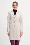 Vlněný kabát OUI béžová barva, 79918