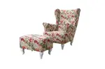 Křeslo Rojal s taburetem - MIL 16870 Provedení: Křeslo + taburet, Nožičky: Ořech, látka: MIL-16870
