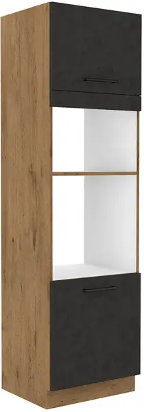 Vysoká skříňka pro vestavnou a mikrovlnou troubu Vigo 60 DPM-210 2F Barva korpusu: Dub Lancelot, Barva dvířek: Matera matná