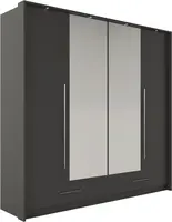 Šatní skříň Toledo Barva korpusu: Grafitová, Rozměry: 210 cm