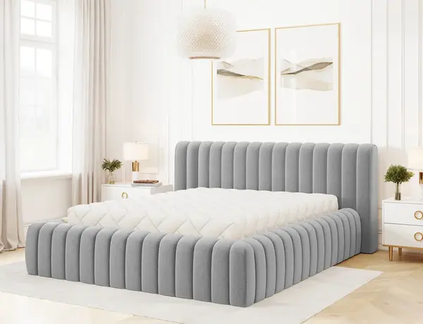 Postel Carilla - kovový rám + úložný prostor Rozměr: 180 x 200 cm, látka: Monolith 85