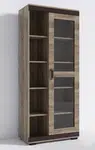Vitrína P6 Barva korpusu: Wenge, Lišta: Šedá, Barva dvířek: Šedá