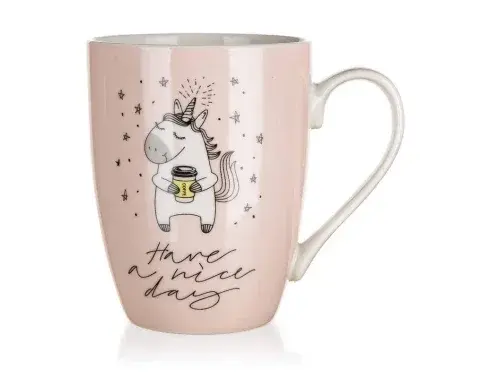 Hrnek Jednorožec 340 ml, růžový