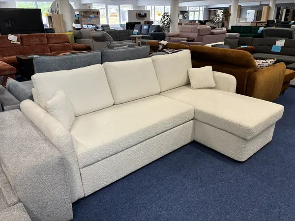 Sedací souprava Real - pravá varianta - světlá látka