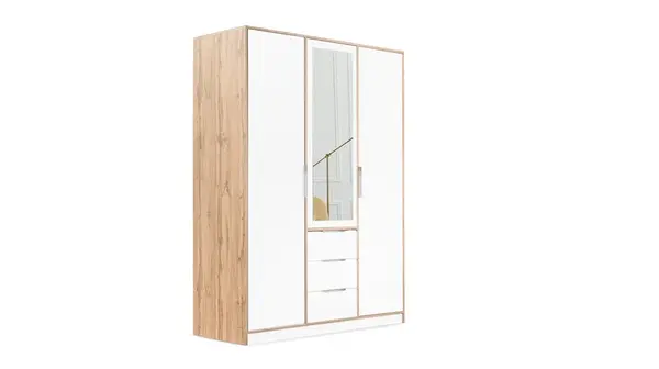 Šatní skříň Lati D3 Barva korpusu: Dub wotan, Rozměry: 150 cm, Dveře: Bílá