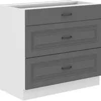 Spodní skříňka Stilo 80 D 3S BB - Premium Box Barva korpusu: Bílá, Barva dvířek: Dust Grey