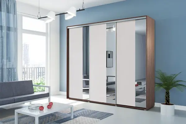 Šatní skříň Ska A29 XL Barva korpusu: Čokoláda, Rozměry: 250 cm, Dveře: Bílé