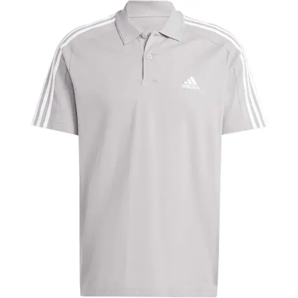 adidas 3-STRIPES PIQUE POLO SHIRT Pánske polo tričko, sivá, veľkosť