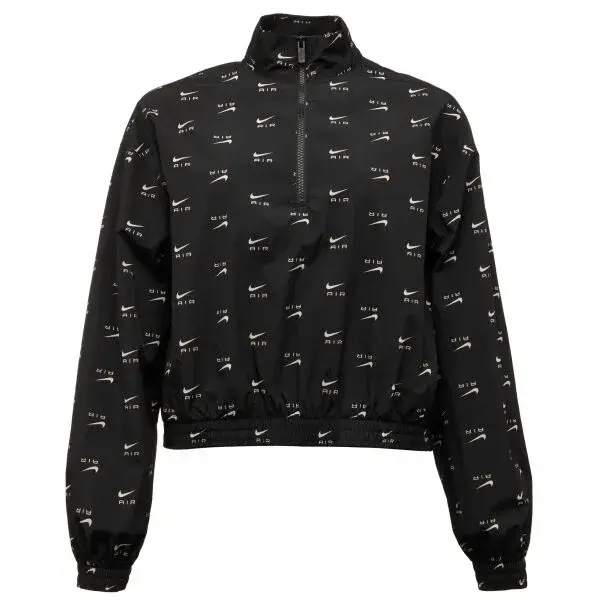Nike NSW AIR AOP MOD CROP WVN QZ Dámska bunda, čierna, veľkosť