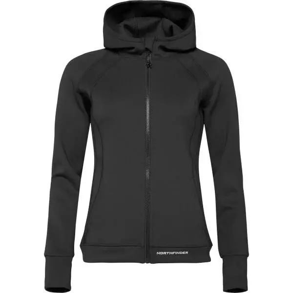 Northfinder EMBERLY Dámska technická mikina, čierna, veľkosť