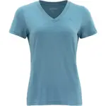 Devold HAREID MERINO 200 TEE V-NECK Dámske merino tričko, tyrkysová, veľkosť