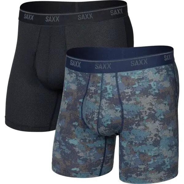 SAXX QUEST QUICK-DRY MESH BOXER BRIEF FLY 2PK Pánske funkčné boxerky, čierna, veľkosť