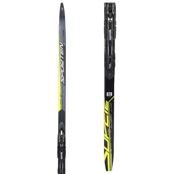 Sporten SET SUPER JR CLASSIC SKIN + XCELERATOR JR Detské lyže na klasiku s podporou stúpania, čierna, veľkosť