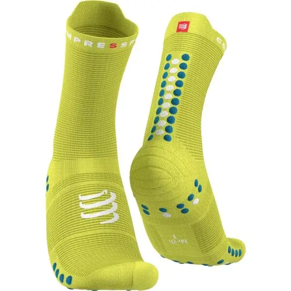 Compressport PRO RACING SOCK v4.0 RUN HIGH Bežecké ponožky, zelená, veľkosť
