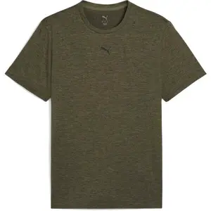Puma M TAD ESSENTIALS HEATHER CAT TEE Pánske tričko, khaki, veľkosť