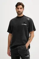 Bavlněné tričko PLEIN SPORT pánské, černá barva, s aplikací, FAEC MTK8377 STE001N