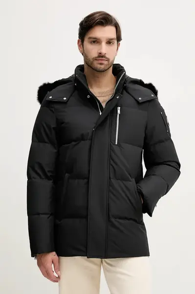 Péřová bunda MOOSE KNUCKLES CLOUD pánská, černá barva, zimní, oversize, M35MJ178S