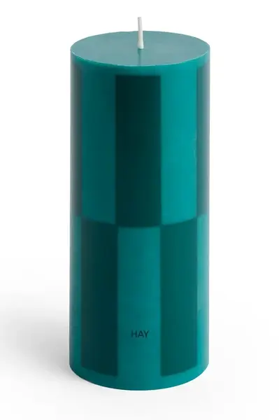 Dekorativní svíčka HAY Column Candle 6,5 x 15 cm tyrkysová barva