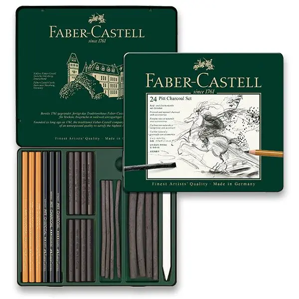 Uhly Faber-Castell Pitt Monochrome Charcoal sada 24 ks