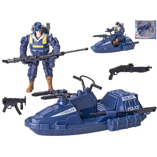 Policie člun 17 cm s policistou a doplňky