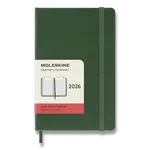 Diář Moleskine 2026 - tvrdé desky S, denní, tmavě zelený