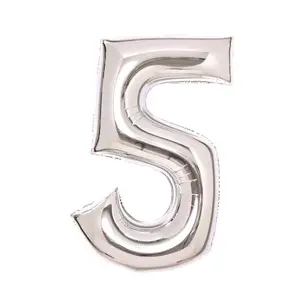 Nafukovací číslice, stříbrné - 5