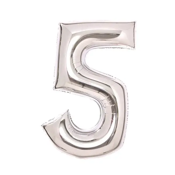 Nafukovací číslice, stříbrné - 5