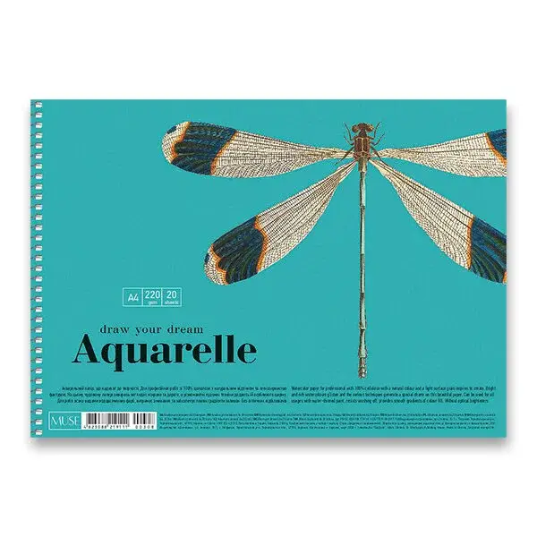 Spirálový náčrtník Shkolyaryk Muse Aquarelle - A4, 20 listů