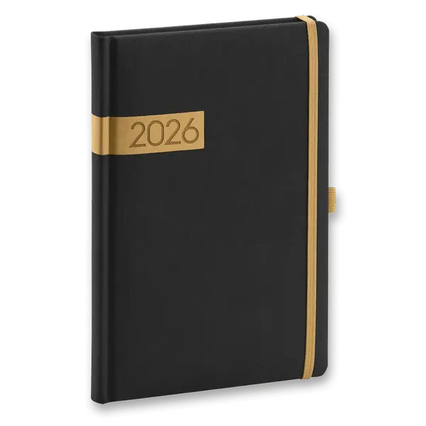 Týdenní diář Presco Twill 2026 - A5, černý