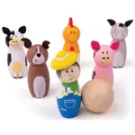 Bigjigs Toys Dřevěné kuželky farma