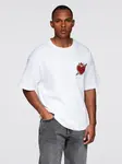Ombre Men's cotton t-shirt with jewelry applique on chest - off white