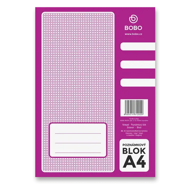 Lepený blok Bobo blok - A4, linovaný, 50 listů