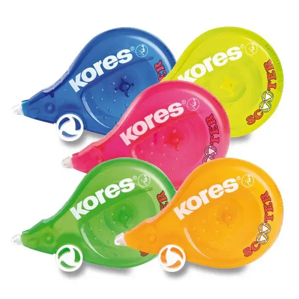 Korekční strojek Kores Scooter - 4,2 mm x 8 m, mix barev