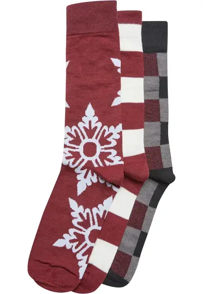 Unisex vánoční ponožky Urban Classics Christmas Snowflakes Socks 3-Pack