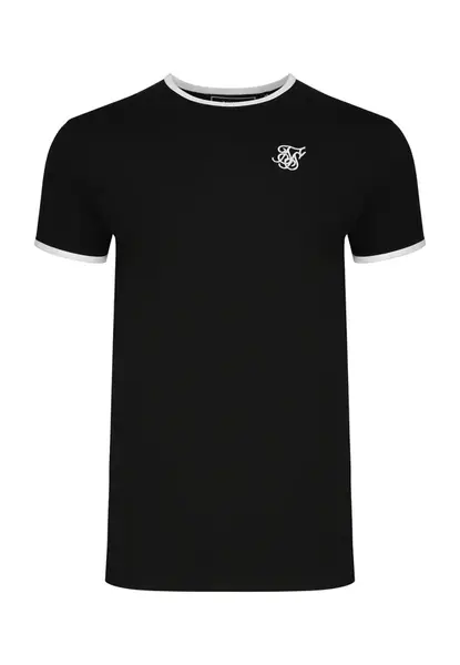 SikSilk Tričko 'Ringer'  čierna / biela