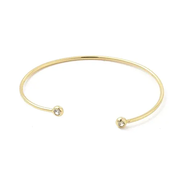 Clear Cubic Zirconia Open Cuff Bangle