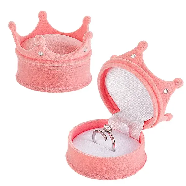 2Pcs Velvet Rings Gift Storage Boxes