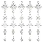 20Pcs 5 Styles Brass Micro Pave Clear Cubic Zirconia Links