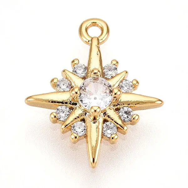 Brass Micro Pave Clear Cubic Zirconia Pendants