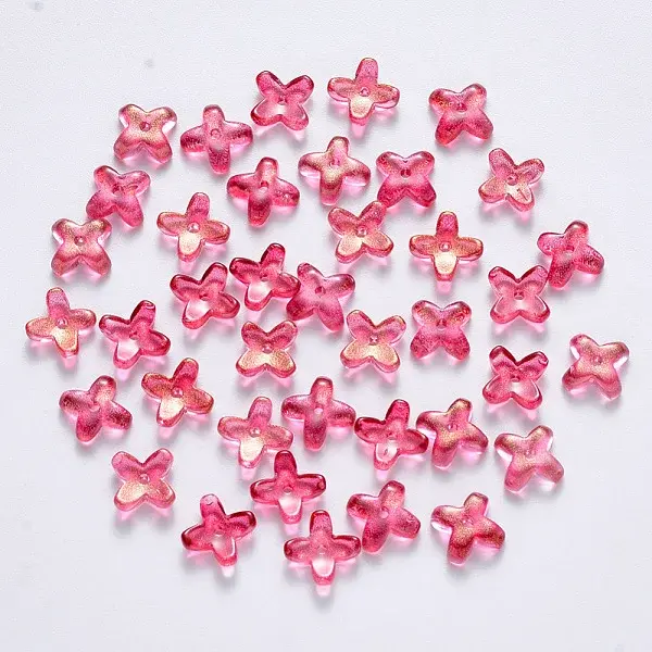 Transparent Spray Painted Glass Beads