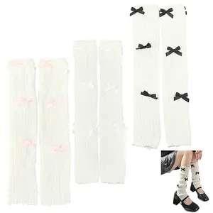 3 Pairs 3 Styles Bowknot Cotton Leg Sleeves
