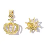 Brass Pave Clear Cubic Zirconia Pendants