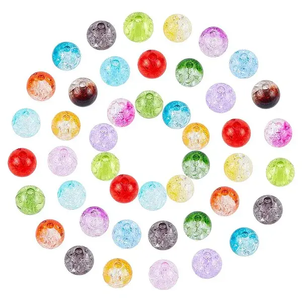 Transparent Crackle Acrylic Beads