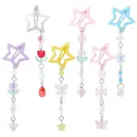 6Pcs 6 Colors Star Iron & Plastic Snap Hair Clips