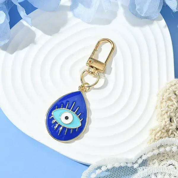 Teardrop with Evil Eye Alloy Enamel Pendant Decorations