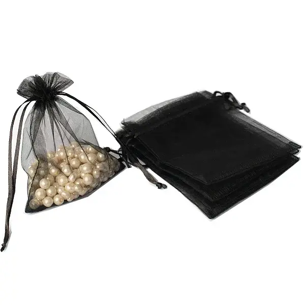 100Pcs Rectangle Organza DIY Craft Drawstring Bags